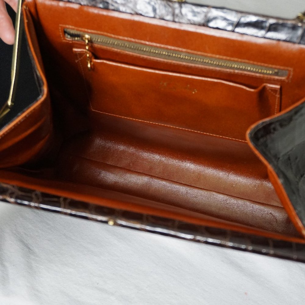 Vintage EUC Sterling Alligator Bag - Picture 9 of 11